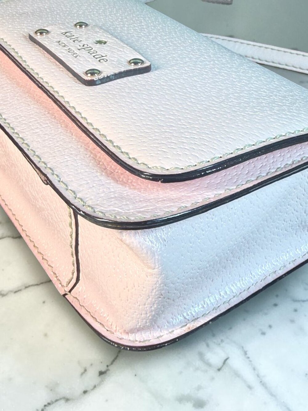 Kate Spade Wellesley Fynn "Ballet Slipper Pink" Leather Crossbody Bag - Picture 11 of 13
